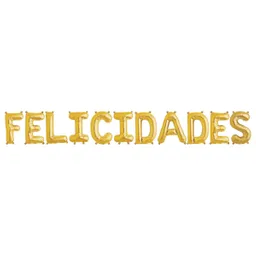 Globos Metalizados Letras Felicidades 16" Dorado