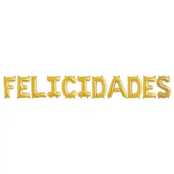Globos Metalizados Letras Felicidades 16" Dorado