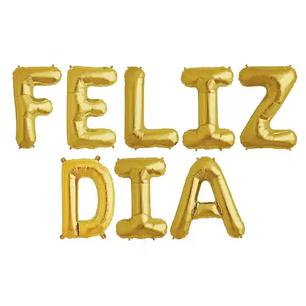 Globos Letras Feliz Dia 16" Dorado