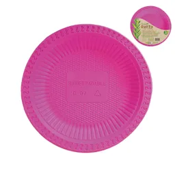 Plato Ecologico Bio "10 Fucsia 3 Unidades