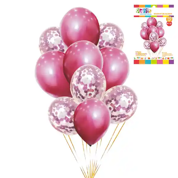 Set Bouquet De Globos Fucsia