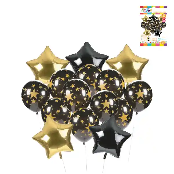 Globo Bouquet #12 Latex/mylar Estrella Impreso 15 Unidades