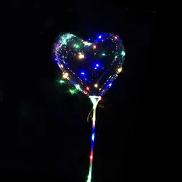 Globo Burbuja Con Mango Led 45 Cms Corazon