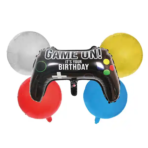 Globo Mylar Gamer Liso 5 Piezas