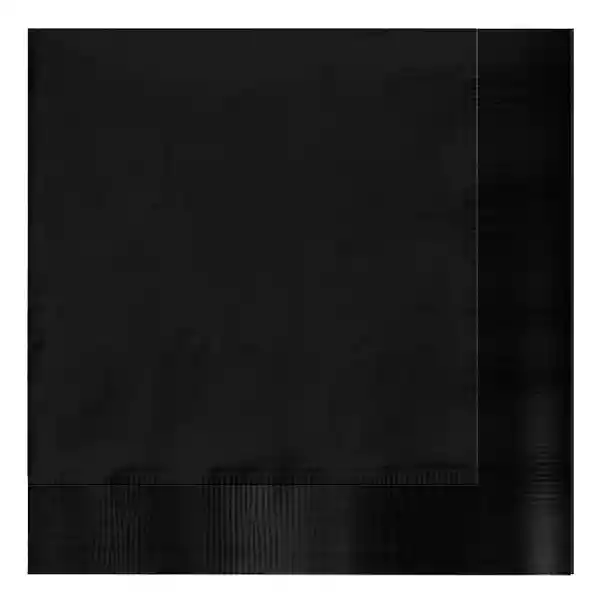 Servilleta Borde Metal Negro 33x33 Cms 12 Unidades