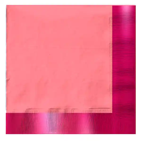 Servilleta Borde Metal Fucsia 33x33 Cms 12 Unidades