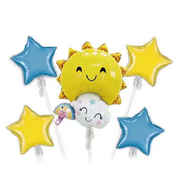 Globo Mylar Nube Celeste 5 Piezas