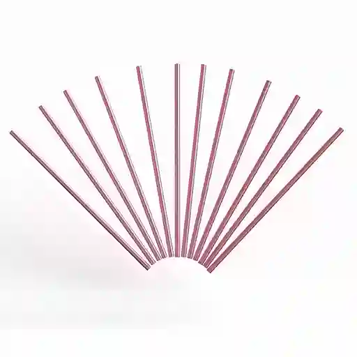 Bombilla Papel Metal Fucsia 12 Unidades