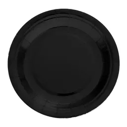 Plato Carton Metal 18 Cm Negro 6 Unidades