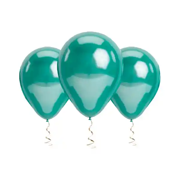 Globo #12 M.g. Metal Verde 25 Unidades