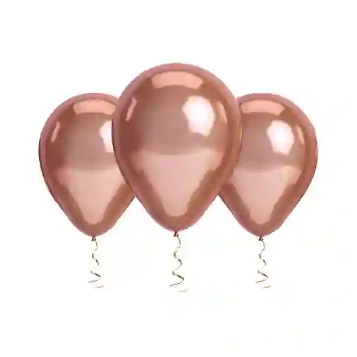 Globo #12 M.g. Metal Rose Gold 25 Unidades