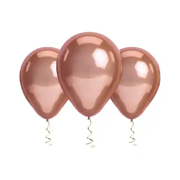 Globo #12 M.g. Metal Rose Gold 25 Unidades