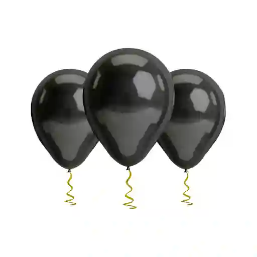 Globo #12 M.g. Metal Negro 25 Unidades