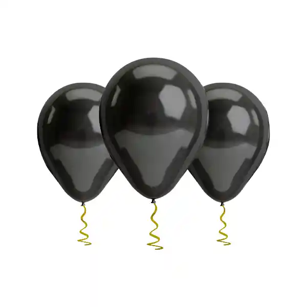 Globo #12 M.g. Metal Negro 25 Unidades