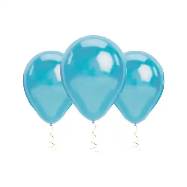 Globo #12 M.g. Metal Celeste 25 Unidades