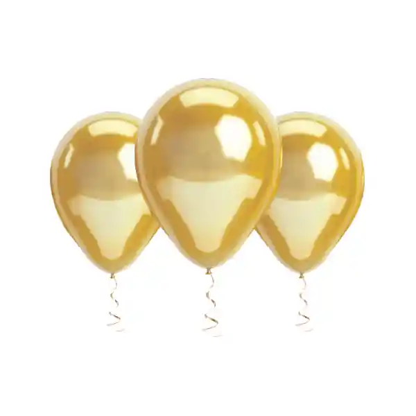 Globo #12 M.g. Metal Amarillo 25 Unidades