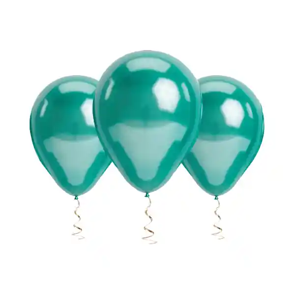 Globo #06 M.g. Cromo Verde 25 Unidades