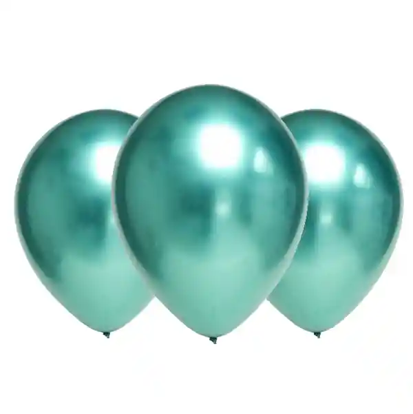 Globo #9 Partytex Metal Verde 25 Unidades