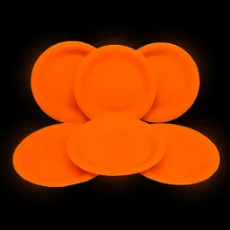 Plato Papel Neon Naranjo 18cm 6 Unidades