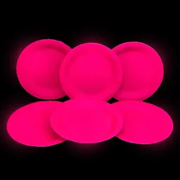 Plato Papel Neon Fucsia 18cm 6 Unidades