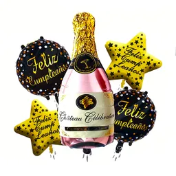 Globo Mylar Botella Ch F.c. 5 Piezas