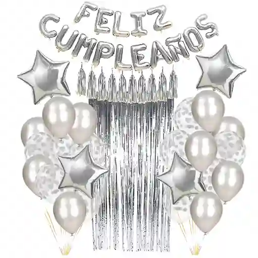 Globo Mylar Pack Plateado