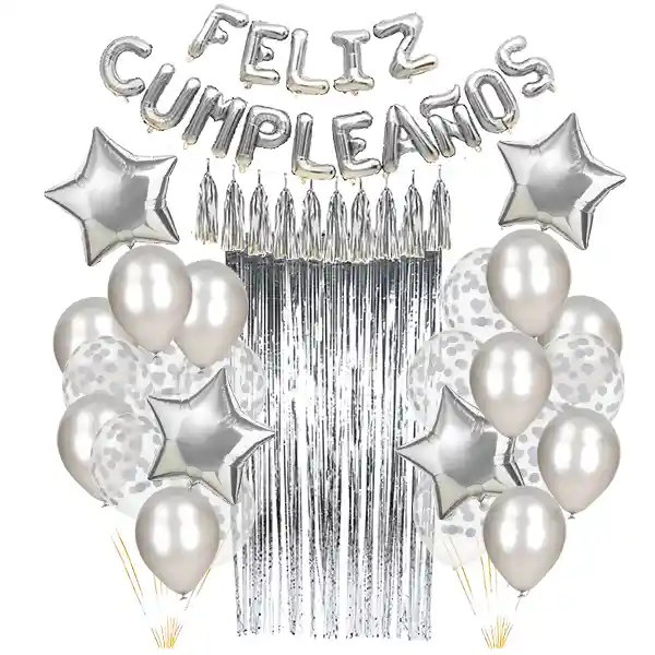 Globo Mylar Pack Plateado