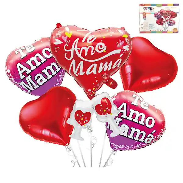 Set Globo Mylar "te Amo Mama" Copa