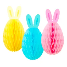 Adorno Papel Pascua Huevitos 3 Unidades