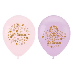 Globo R9 Bautizo Niña 12 Unidades