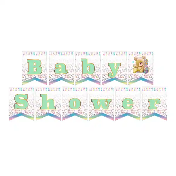 Banner Baby Shower Letras Osito