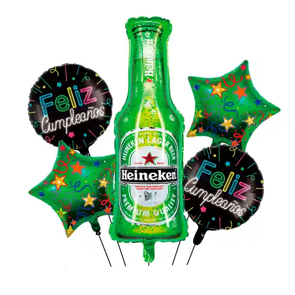 Globo Mylar Cerveza Verde 5 Piezas