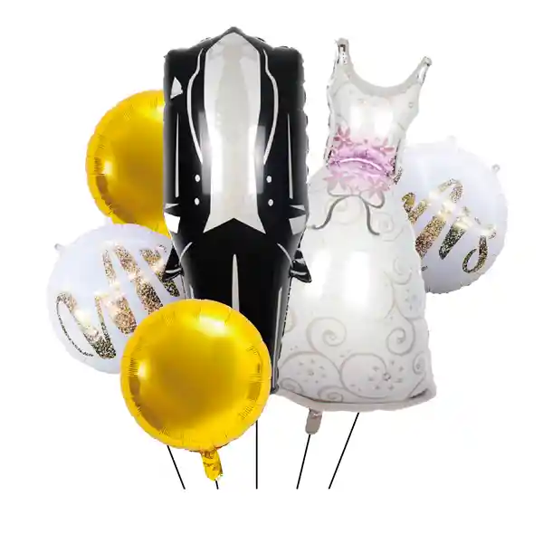 Globo Mylar Matrimonio 5 Piezas