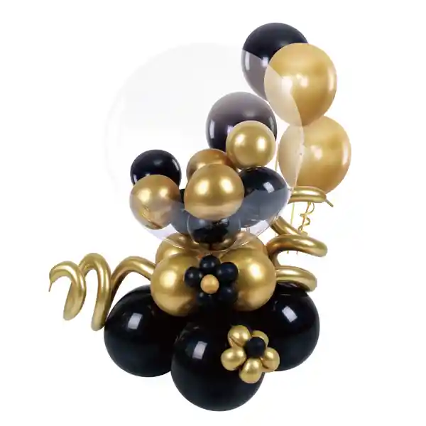 Set Globo Bobo/latex Negro 38 Piezas