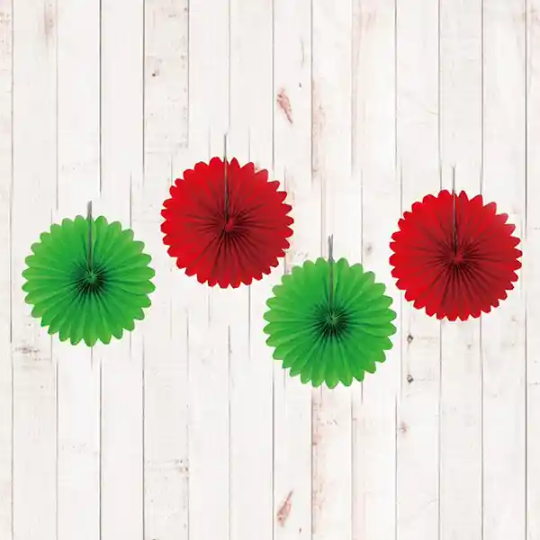 Set Abanico Navidad 15 Cms 4 Unidades