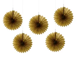 Set Abanico Dorado 15 Cms 5 Unidades