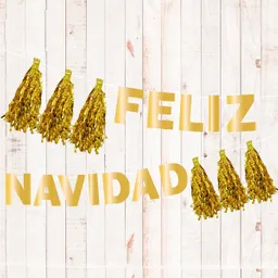 Banner Tassel Navidad Letras 3m Gold