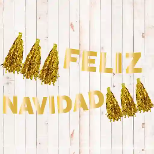 Banner Tassel Navidad Letras 3m Gold