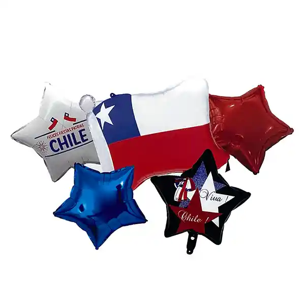 Globo Metalico Bandera/estrellas 5 Piezas