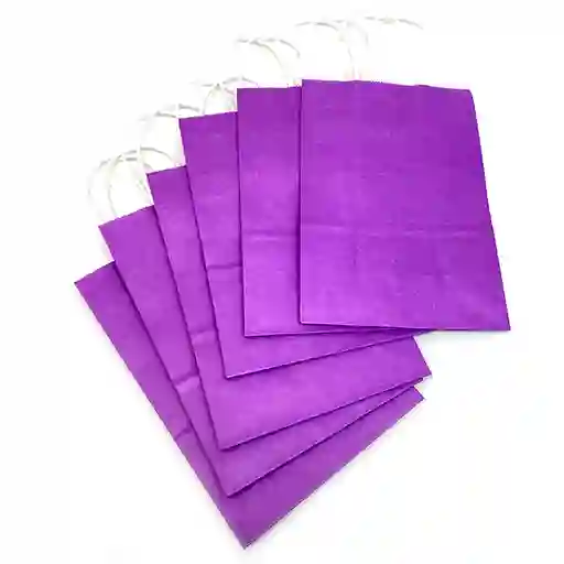 Bolsa Papel 15x22x8cm Morado 6 Unidades