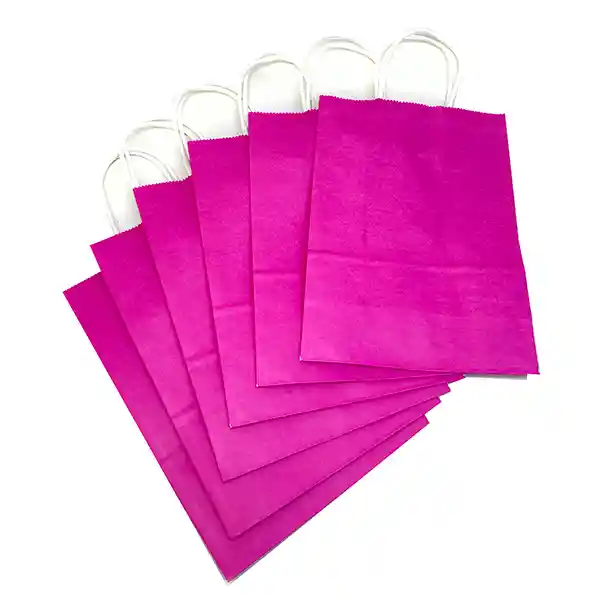 Bolsa Papel 15x22x8cm Fucsia 6 Unidades