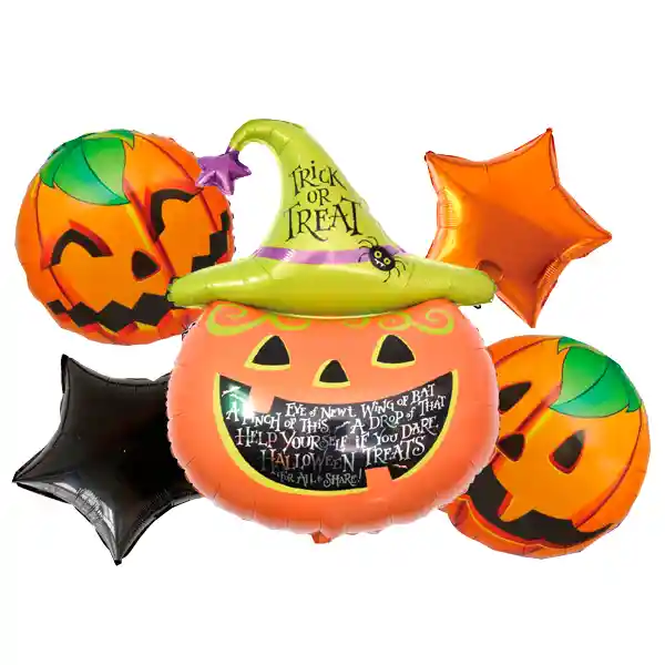 Globo Mylar Calabaza Gorro 5 Piezas