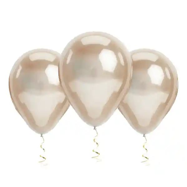 Globo 12 M.g. Cromo Champagne 6 Unidades