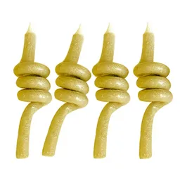 Vela Espiral Metal Dorado 4 Unidades