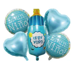 Globo Mylar Baby Shower Niño Biberon 5 Piezas