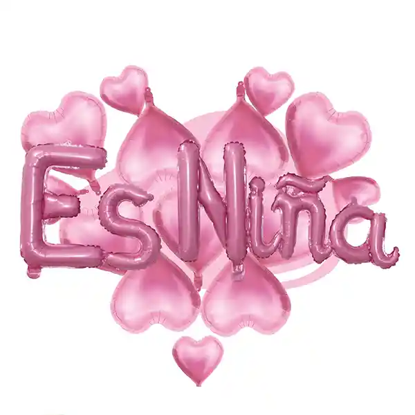 Globo Mylar/latex Es Niña 16 Piezas