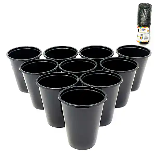 Vaso 7oz Negro 25 Unidades