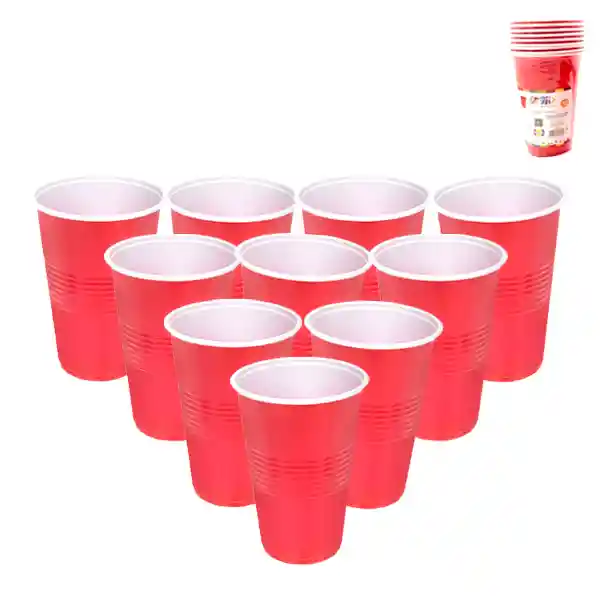 Vaso 16oz Rojo 10 Unidades