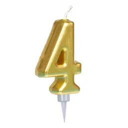 Vela Numeral Metal Oro # 4