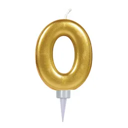 Vela Numeral Metal Oro # 0